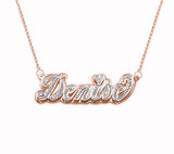 Solid Back Double Nameplate with Figaro Chain