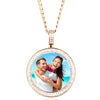 Round Emerald cz  Picture Pendant