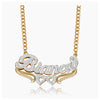 Double Heart Tail Nameplate with Cuban chain