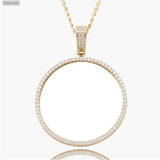 XL Round cz Picture Pendant