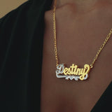 Breanna Nameplate with Figaro chain