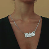 Shadow Back Nameplate with Cuban chain