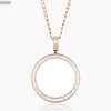 Round Emerald cz  Picture Pendant