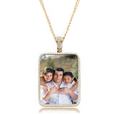 XL Rectangle cz Picture Pendant