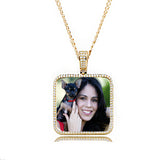 XL Square cz Picture Pendant