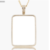 XL Rectangle cz Picture Pendant