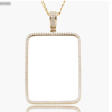 XL Rectangle cz Picture Pendant