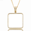 XL Square cz Picture Pendant