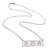 Three Initial cutout bar necklace