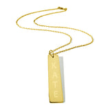 Vertical engraved bar necklace
