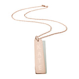 Vertical engraved bar necklace