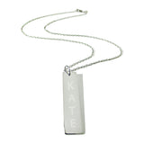 Vertical engraved bar necklace