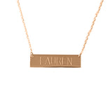 Medium engraved bar necklace.