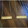 Medium engraved bar necklace.