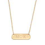 Mini engraved bar necklace