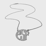 Medium block monogram pendant  with Cz