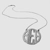 Large block monogram pendant with Cz