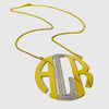 Extra large block monogram pendant with Cz