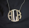 Extra large block monogram pendant with Cz
