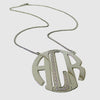 Extra large block monogram pendant with Cz