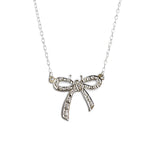 Cz stone bow tie pendant
