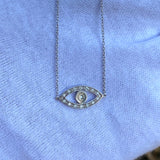 Cz stone evil eye pendant