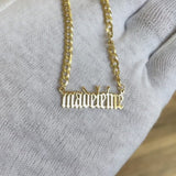 Gothic Nameplate with Cuban Chain