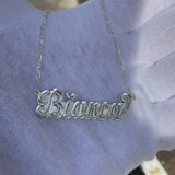 Solid Back Double Nameplate with Figaro Chain