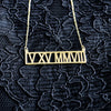 Horizontal roman numeral necklace
