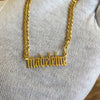 Gothic Nameplate with Cuban Chain