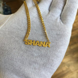 Block Nameplate with Cuban chain
