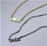 Block Nameplate with Cuban chain