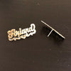 Script Design Stud Earrings