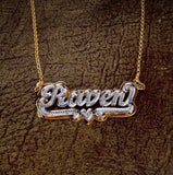 Shadow Back Nameplate with Cuban chain