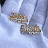 Cute Double Plate Name Earrings