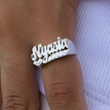 Diamond Cut Tail Name Ring