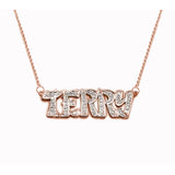 Chinese Double Nameplate with Rolo Link Chain