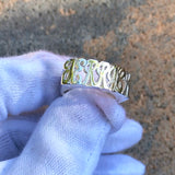 All Caps Script Name Ring