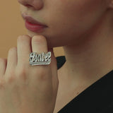 Large Script Name Ring