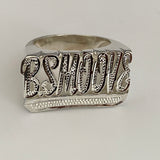 Large Script Name Ring