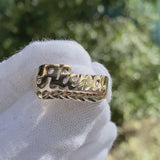 Diamond Cut Tail Name Ring