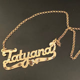 Script Design Single Nameplate with rolo link chain