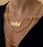 Breanna Nameplate with Figaro chain
