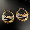 Medium Round Bamboo Name Earrings