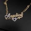 Script Design Single Nameplate Pave with Cuban link chain