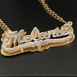 Shadow Back Nameplate with Cuban chain