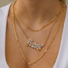 Script Double Nameplate with Cuban chain