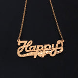 Script Design Single Nameplate with rolo link chain