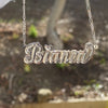 Solid Back Double Nameplate with Figaro Chain