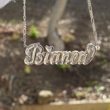 Solid Back Double Nameplate with Figaro Chain